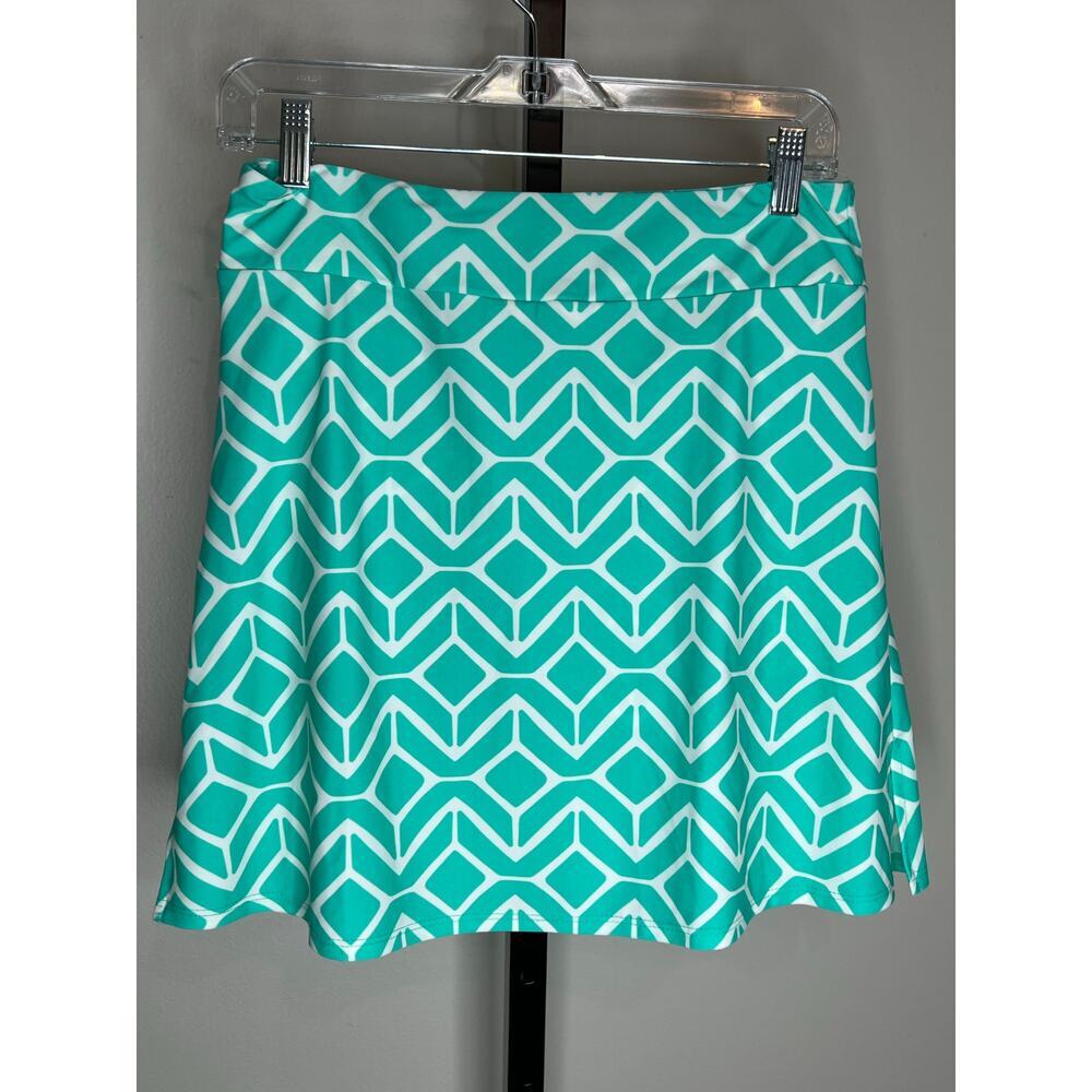 Jude Connally Sonia Skort Aqua Geo Lattice Print XS NWOT
